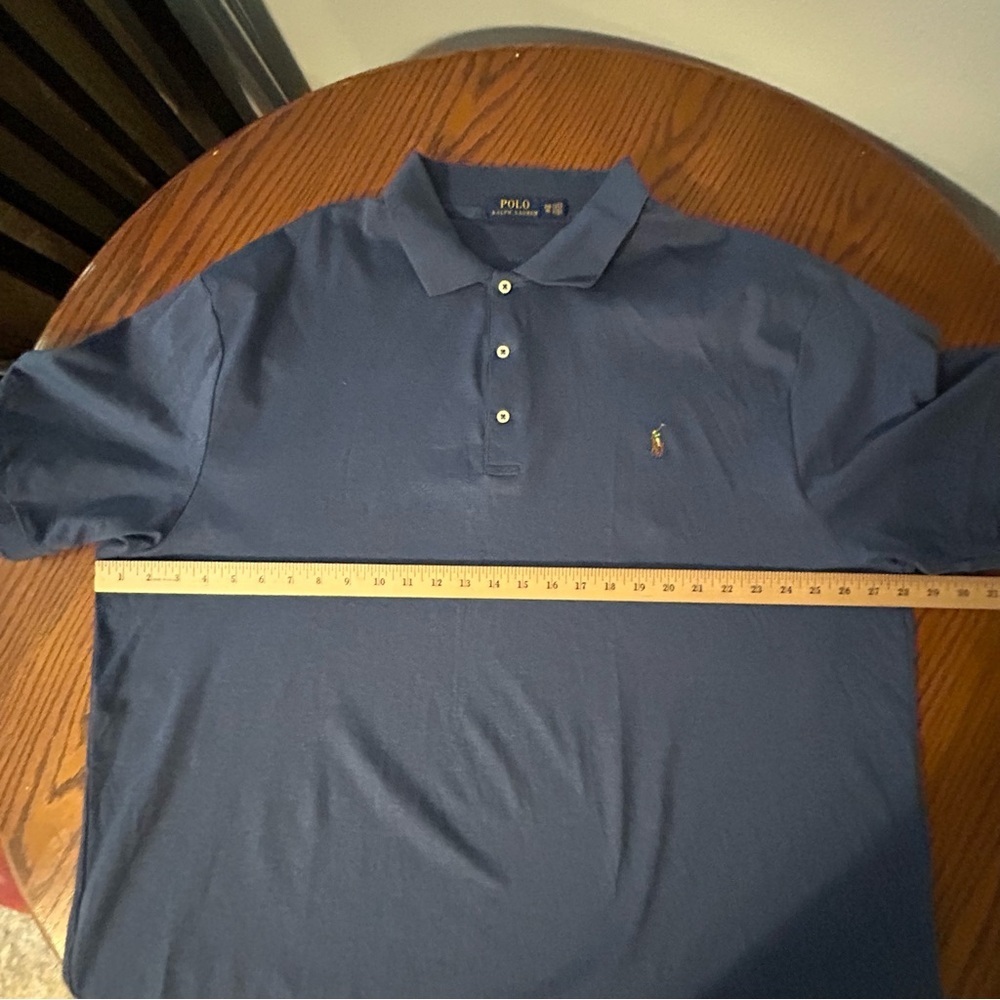 Polo Ralph Lauren Mens 3XB Soft Cotton Polo Shirt Blue Flesh Pony Logo - Picture 8 of 9